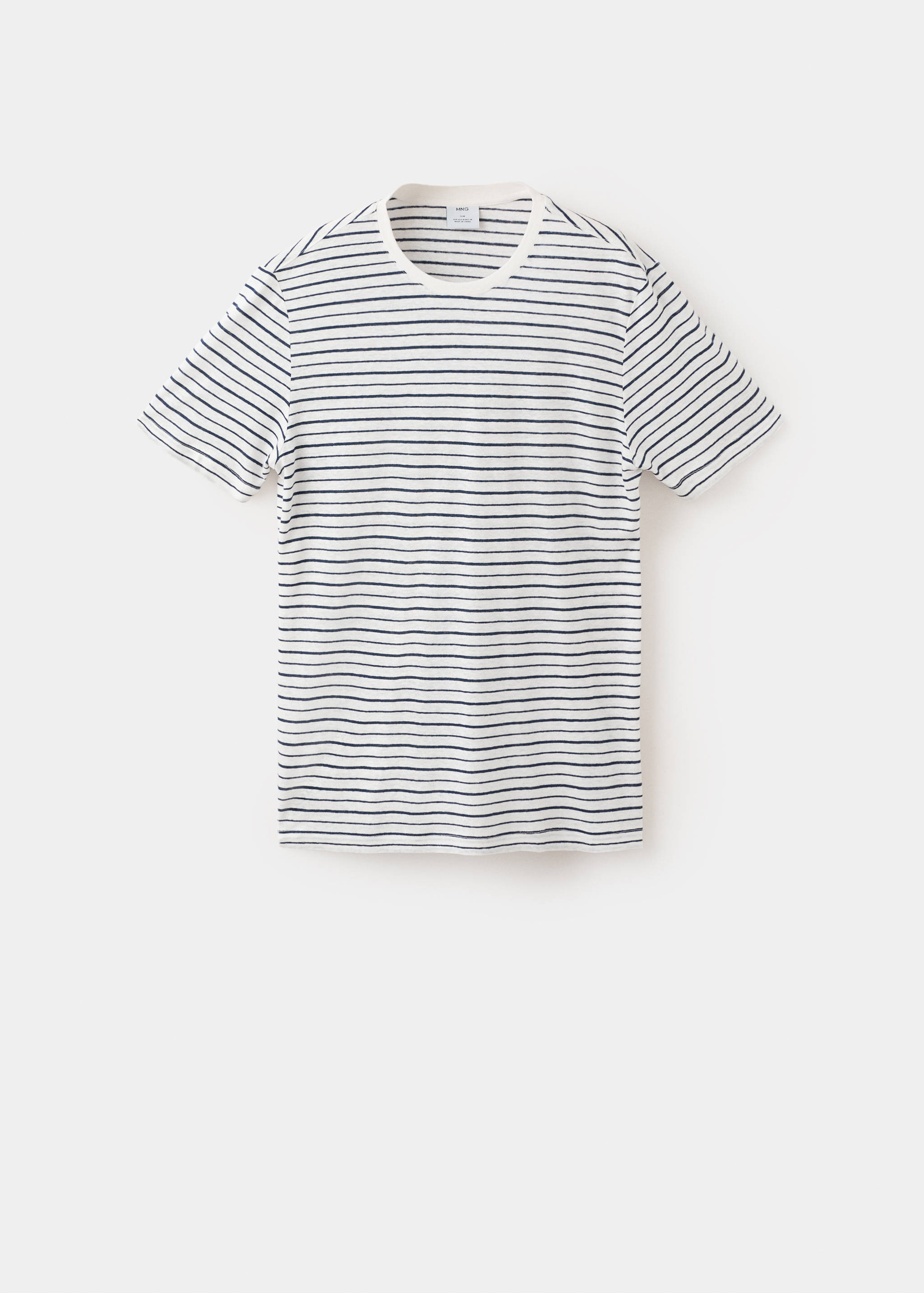 T-shirt linen slim fit garis-garis - Barang tanpa model