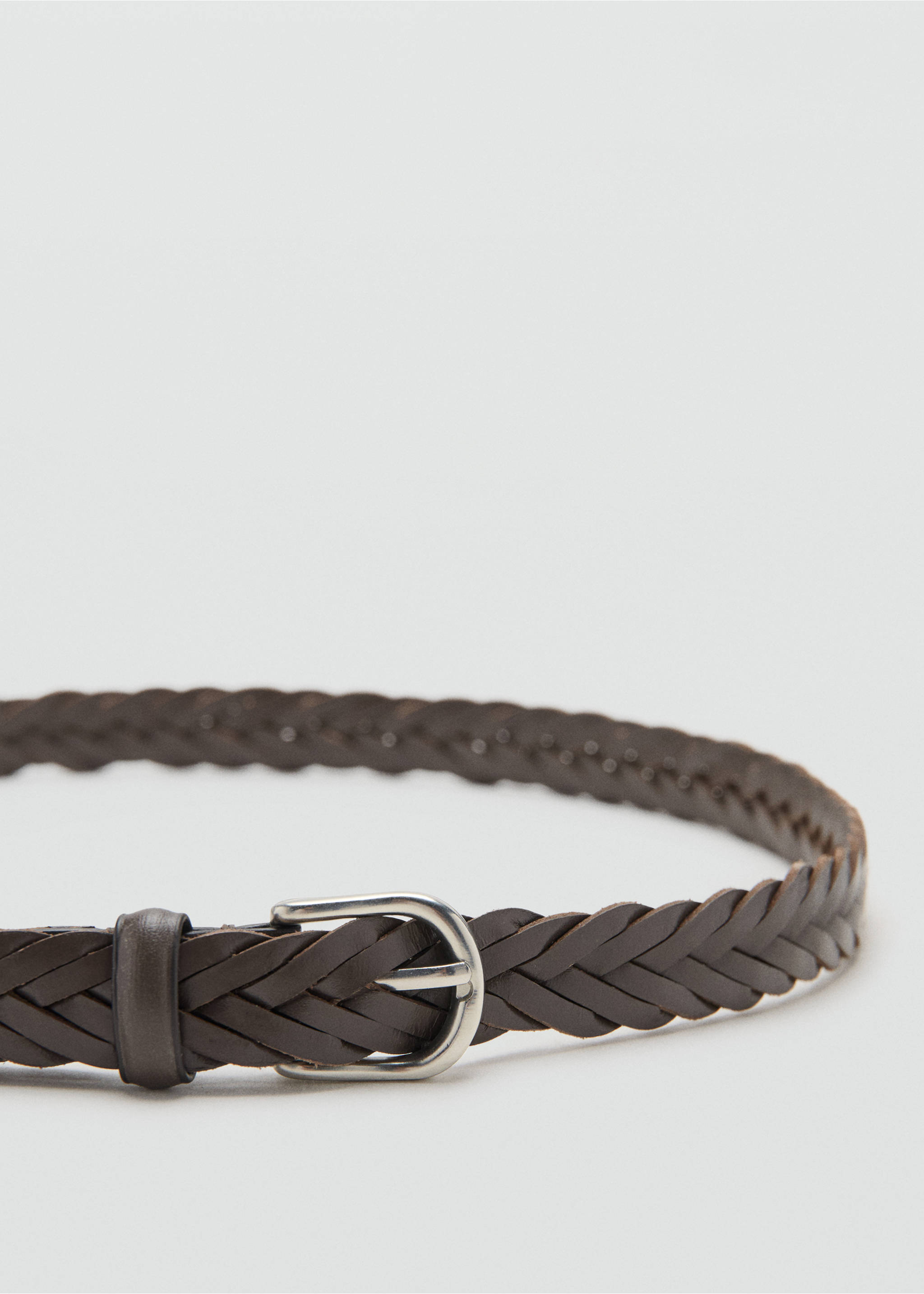 حزام جلد مضفر - رؤية وسط, بني. Ref: 27067898-00.