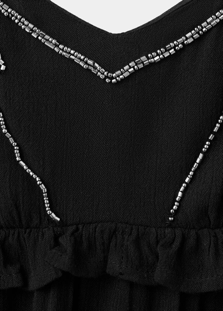 Short dress with bead detail — Black