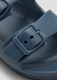 Rubberised buckle sandals — Navy 5