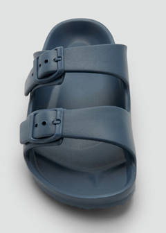 Rubberised buckle sandals — Navy 6