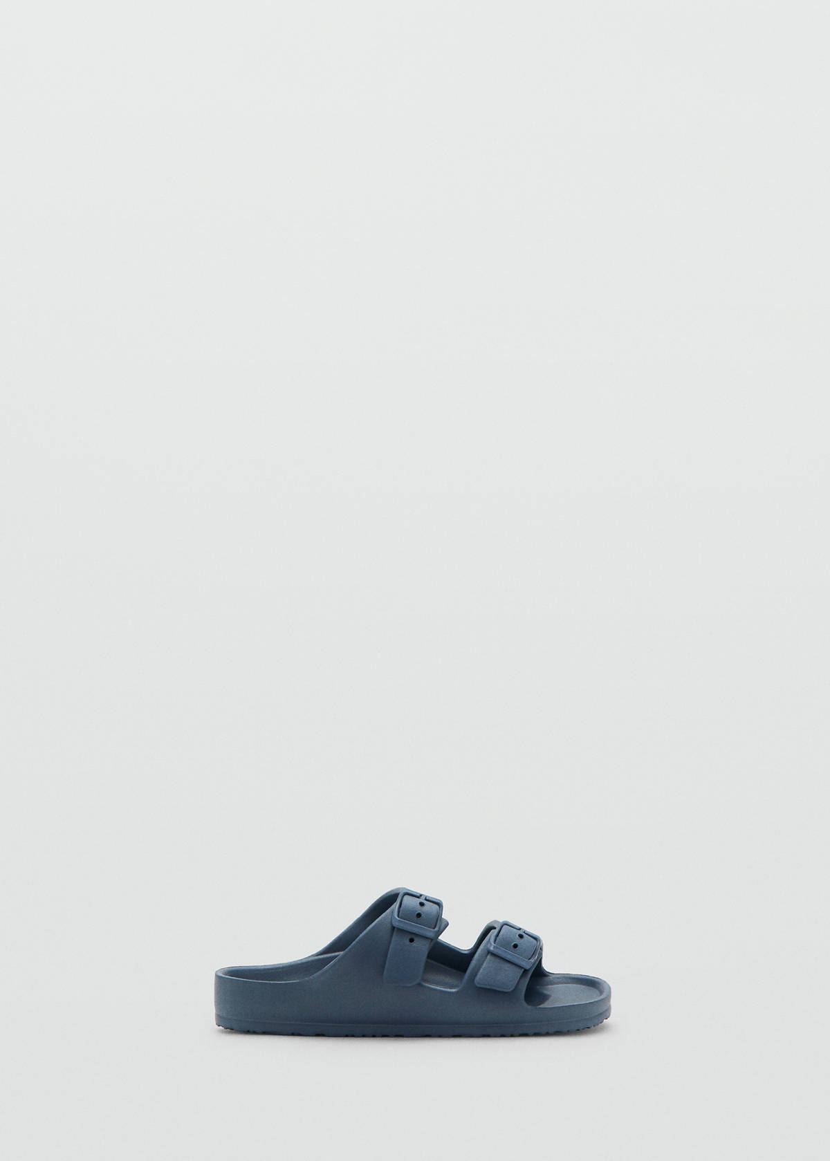 Rubberised buckle sandals — Navy