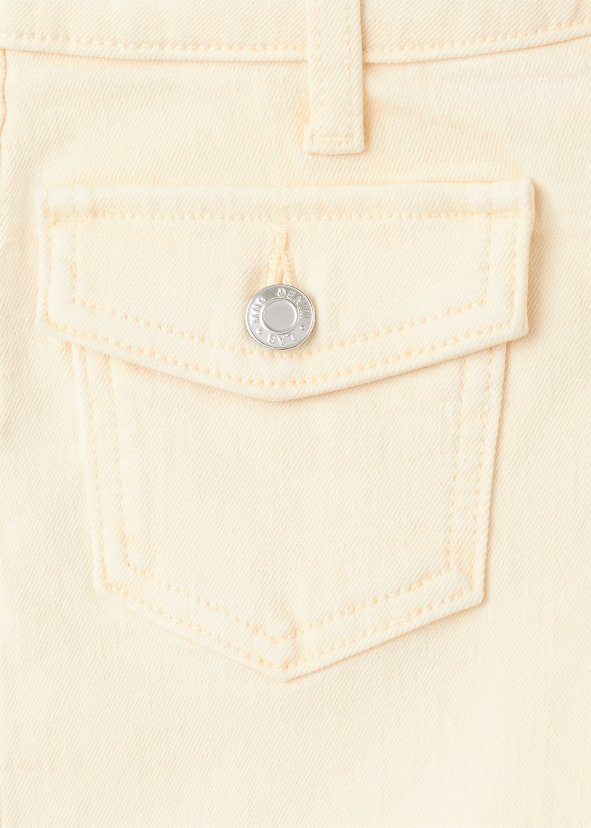 Denim shorts with pocket details - Details of the article 8, Pastel Yellow. Ref: 27067905-00.