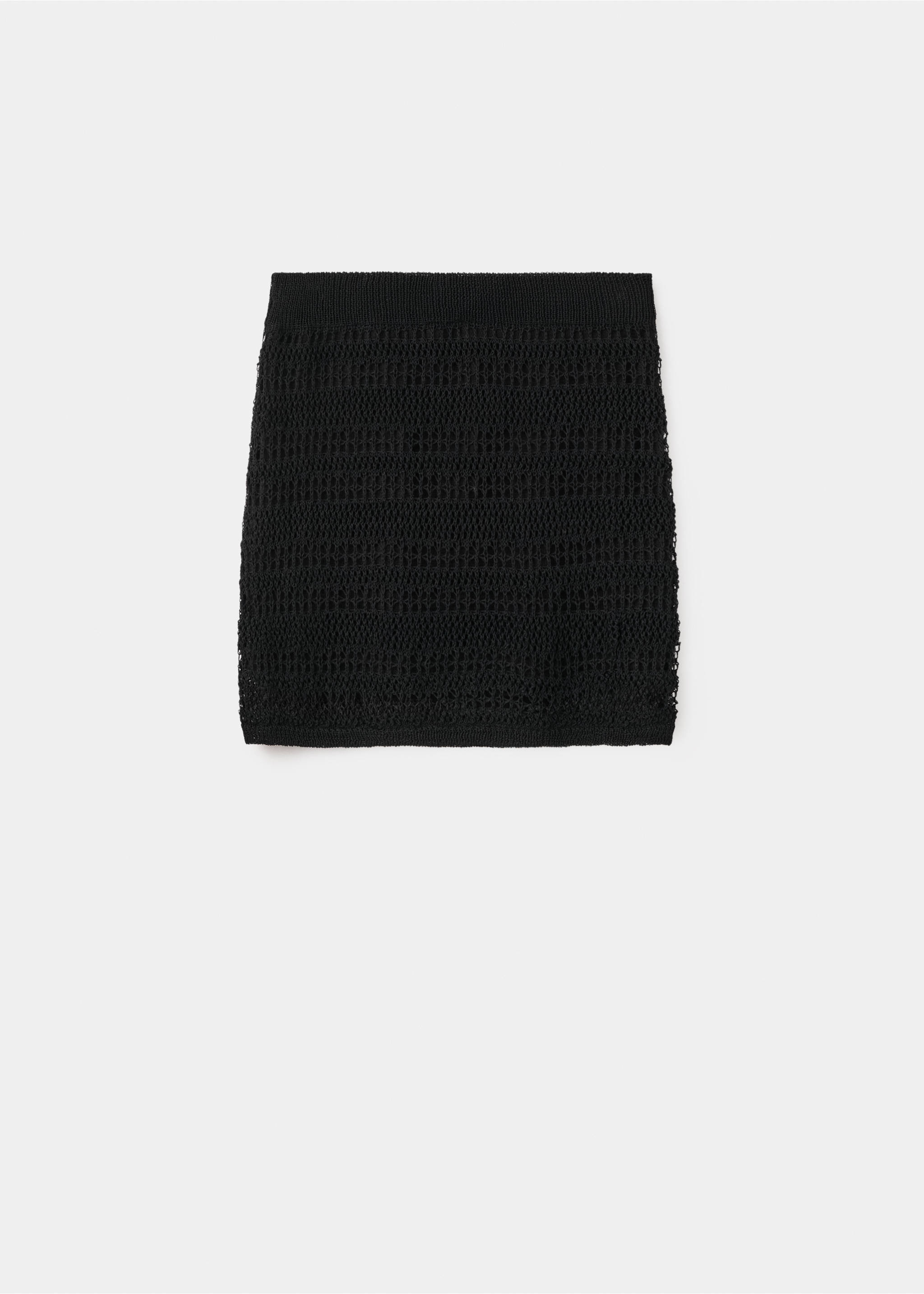 Openwork knitted skirt - Article without model, Black. Ref: 27067908-00.