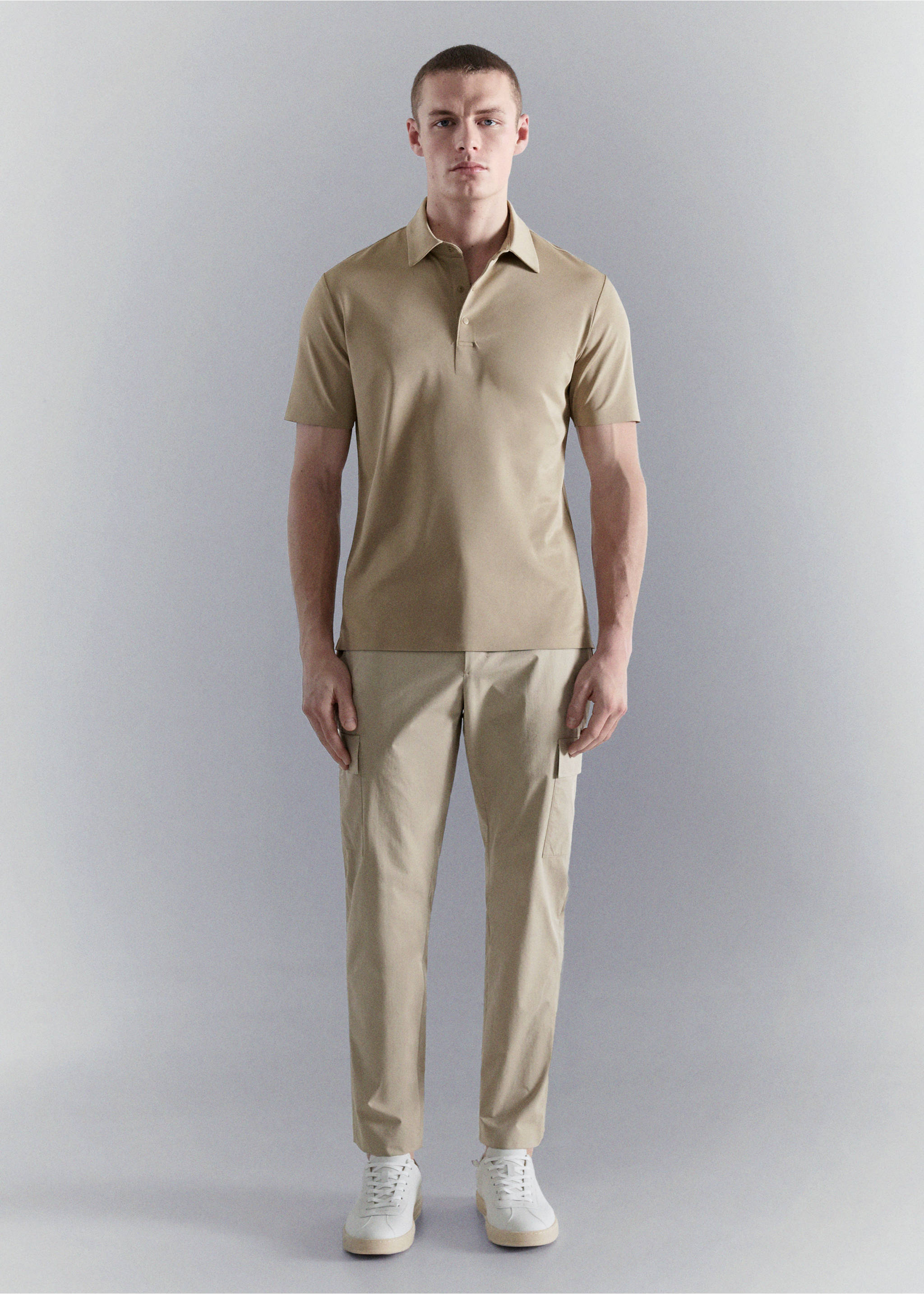 COOLMAX® slim fit polo shirt - General plane, Beige. Ref: 27067910-00.