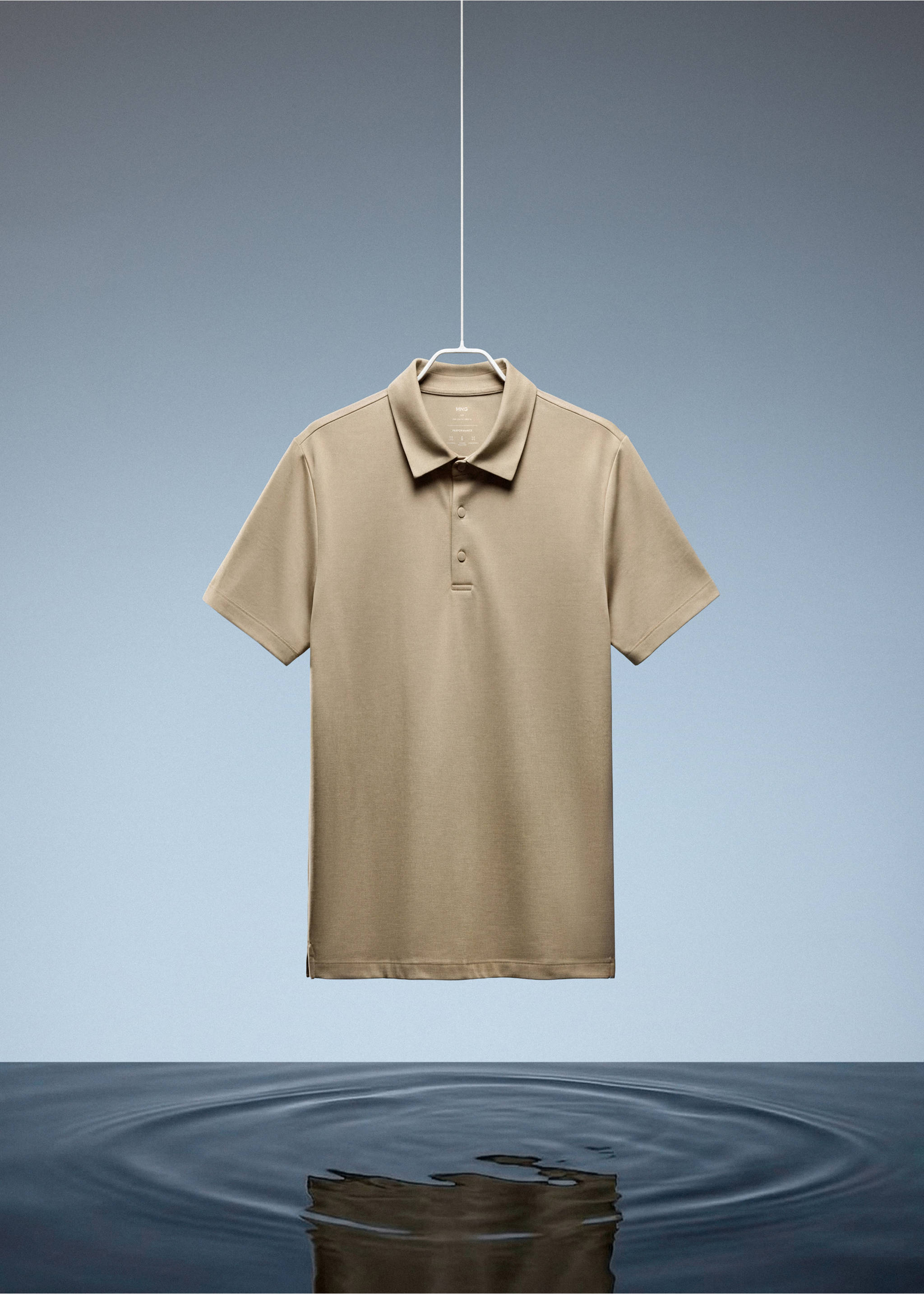 COOLMAX® slim fit polo shirt - Details of the article 9, Beige. Ref: 27067910-00.