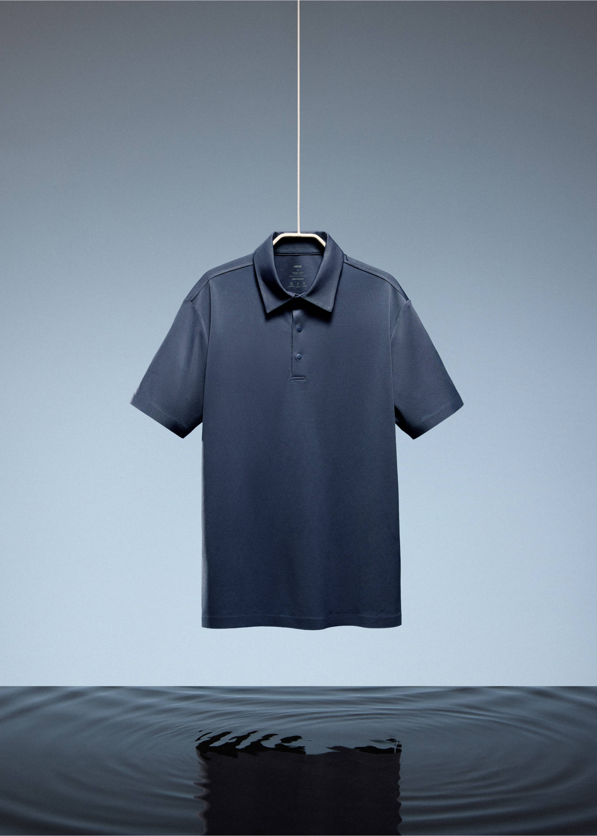 COOLMAX® slim fit polo shirt - Details of the article 9, Ink Blue. Ref: 27067910-00.