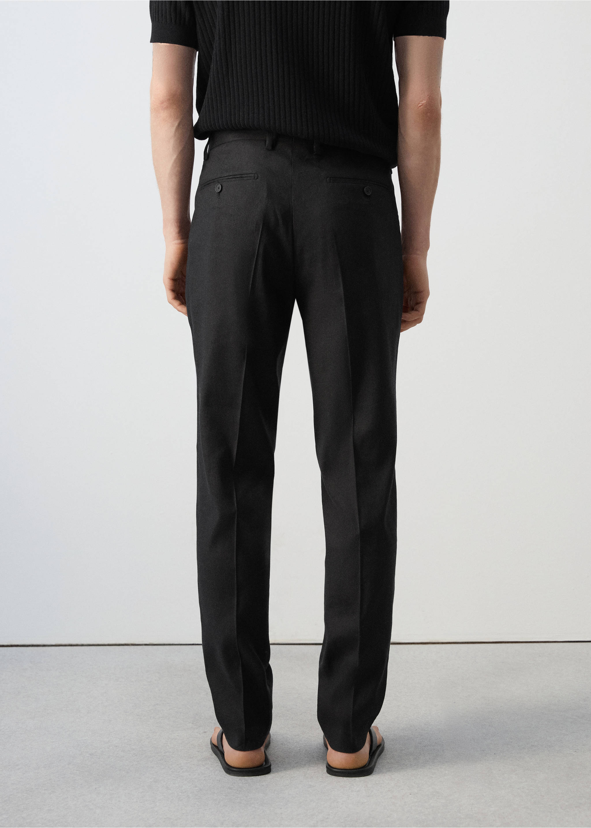 Pantalon de costume Amalfi slim fit - Verso de l’article, Noir. Ref: 27067911-00.