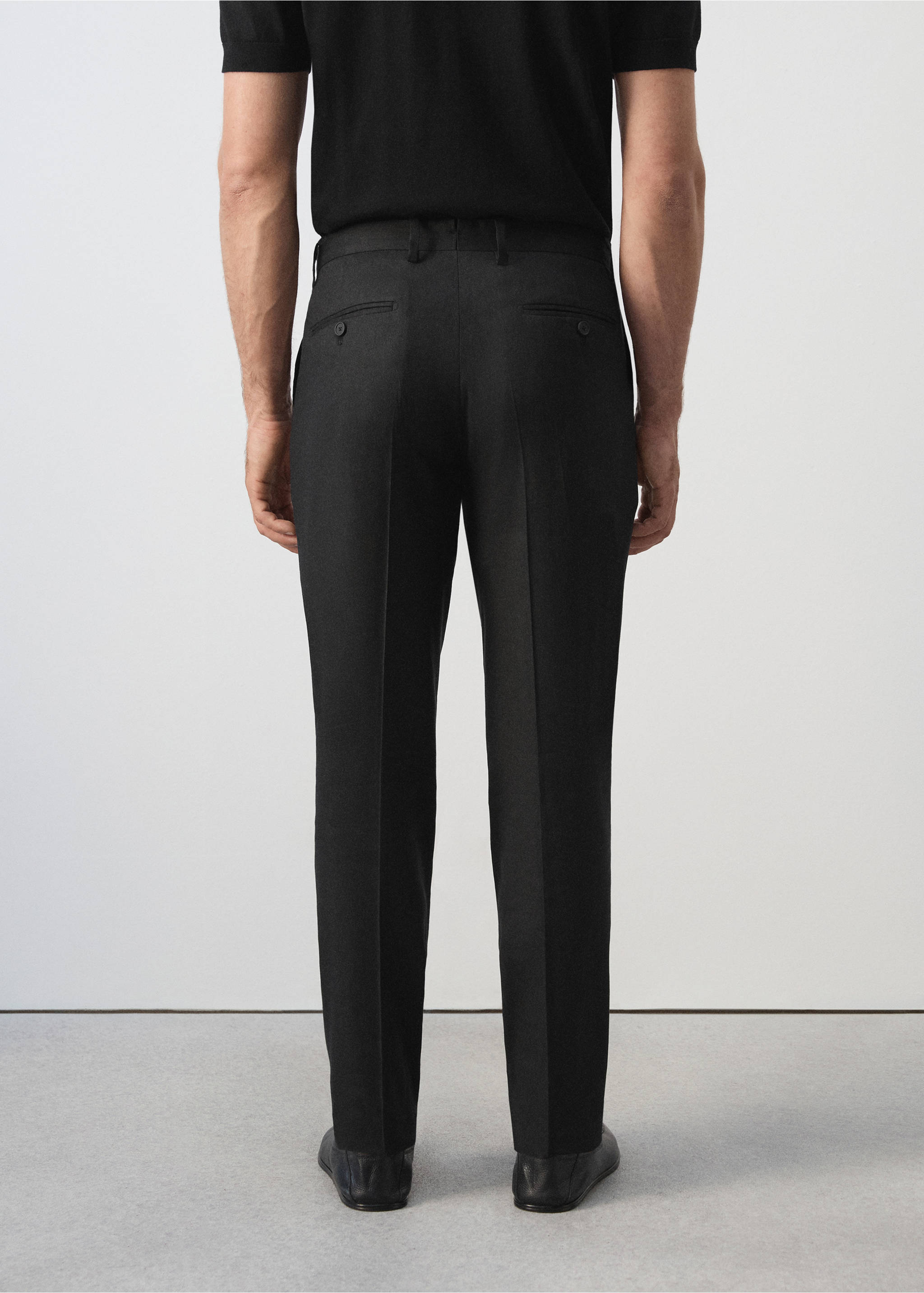 Pantalon de costume Amalfi slim fit - Verso de l’article, Noir. Ref: 27067911-01.