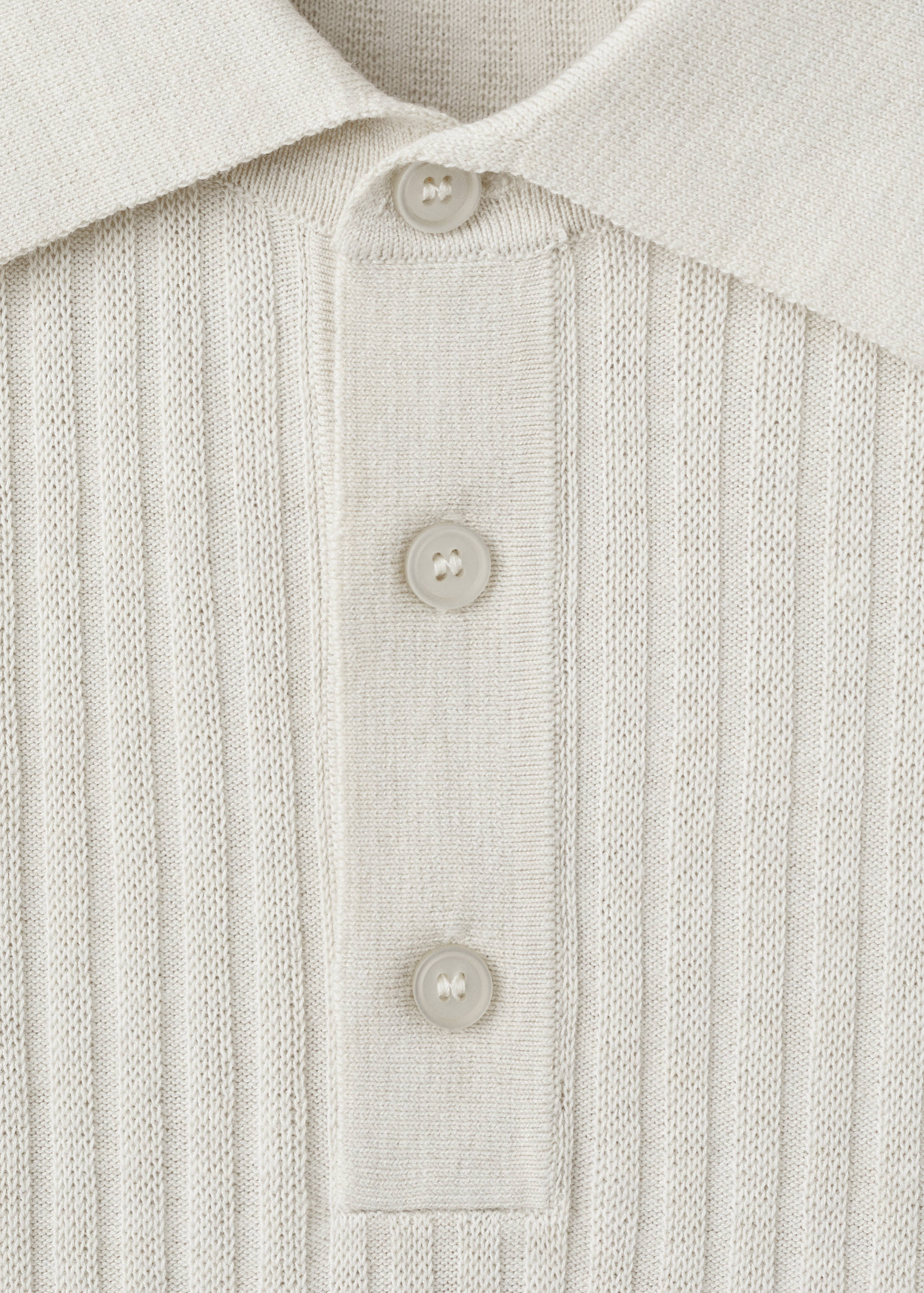 Rib-knit cotton-blend polo shirt - Details of the article 8