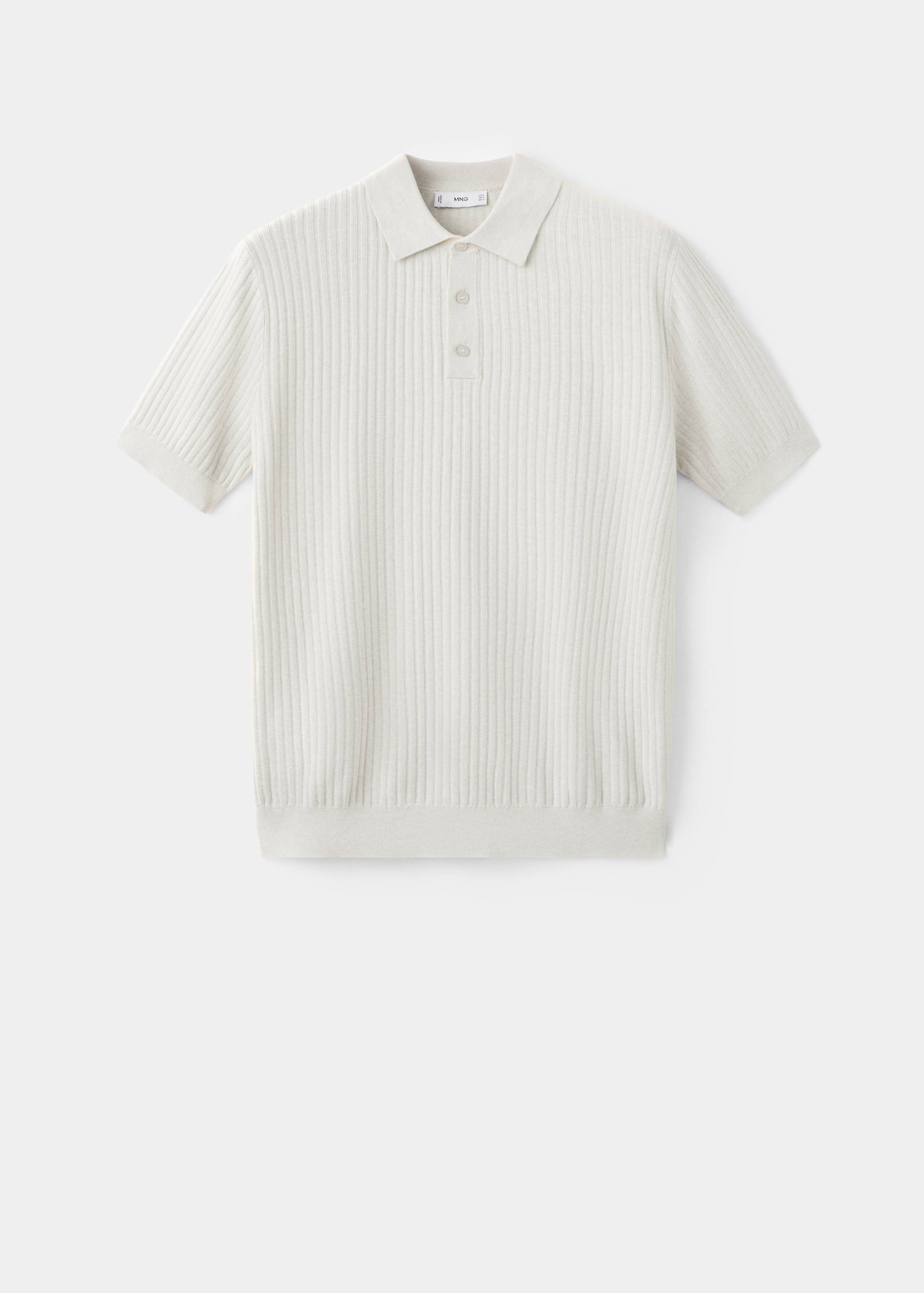 Ribbed cotton-blend knit polo - Article without model