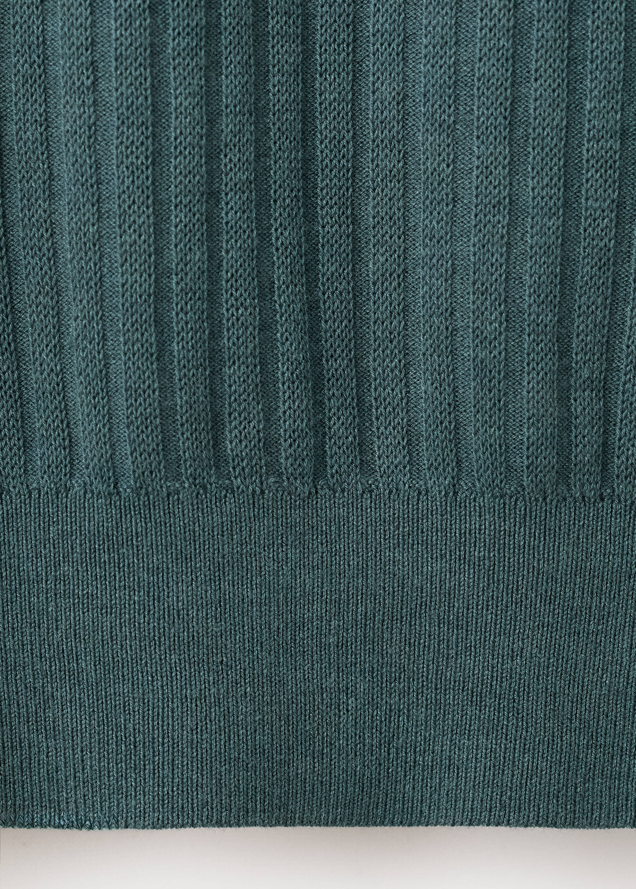 Rib-knit cotton-blend polo shirt - Details of the article 0