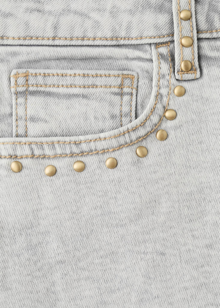 Frayed detail mini shorts — Denim Grey