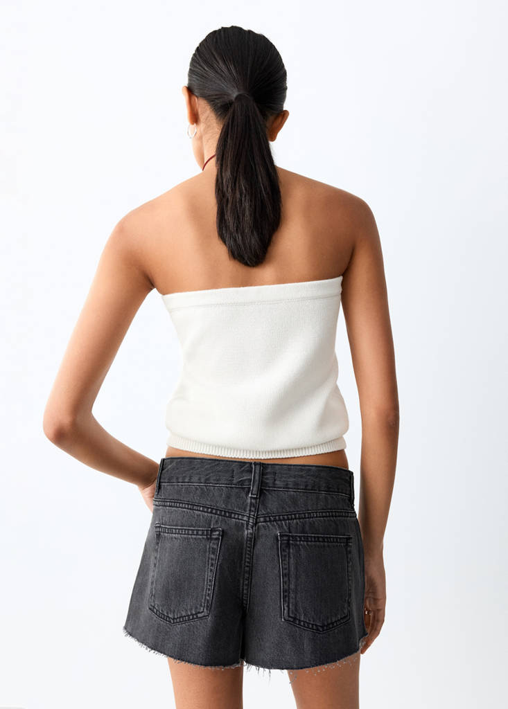 Strapless top — Ecru