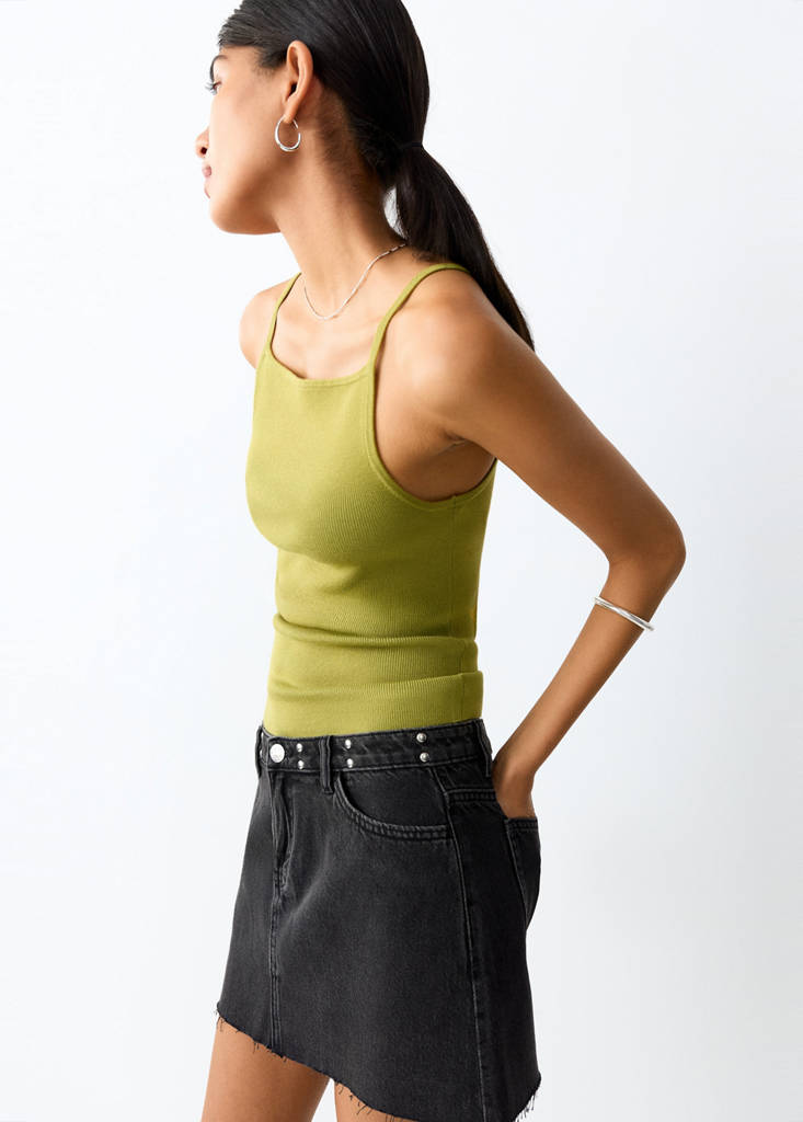 Fine-knit top — Green