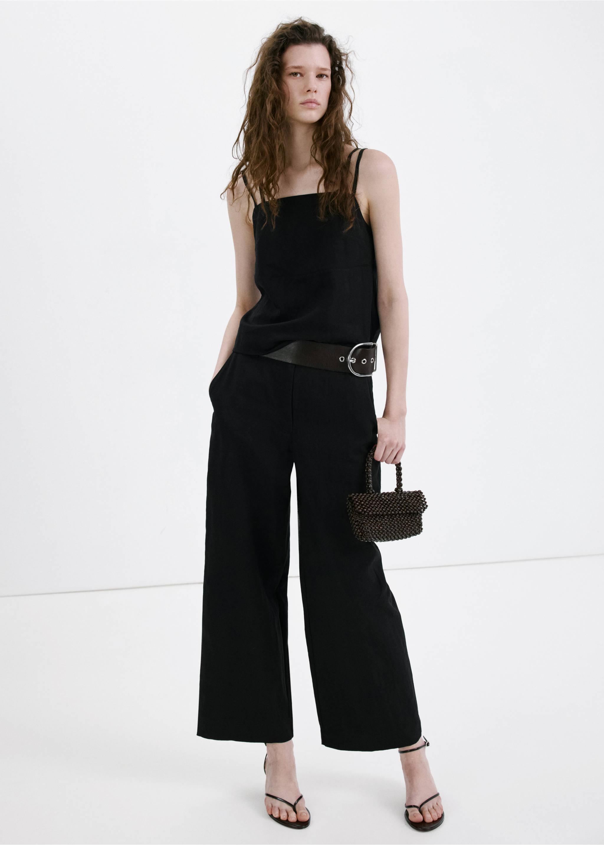 Top Lyocell bretelles doubles - Plan général, Noir. Ref: 27067917-00.