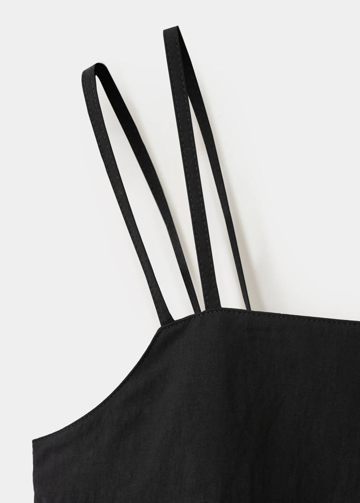 Lyocell top with double straps — Black
