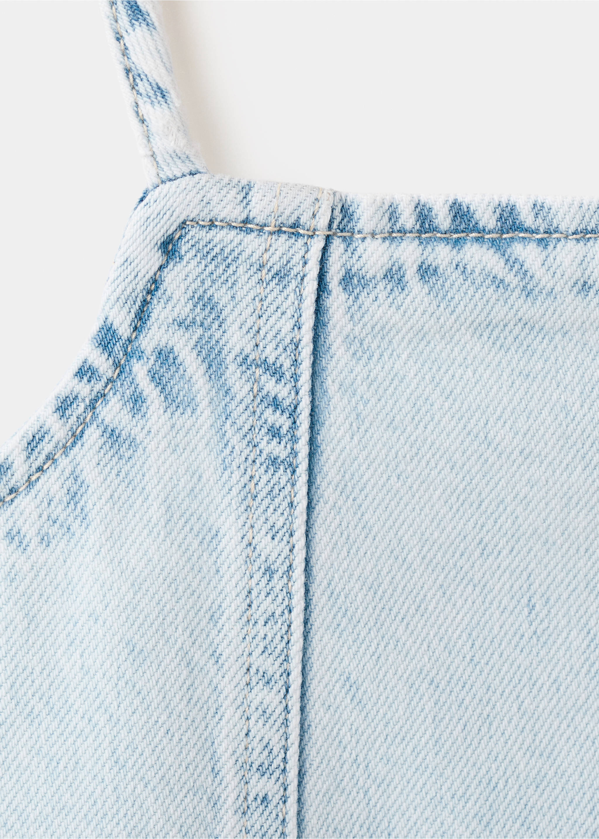 Short denim dress - Details of the article 8, Light Blue. Ref: 27067922-00.