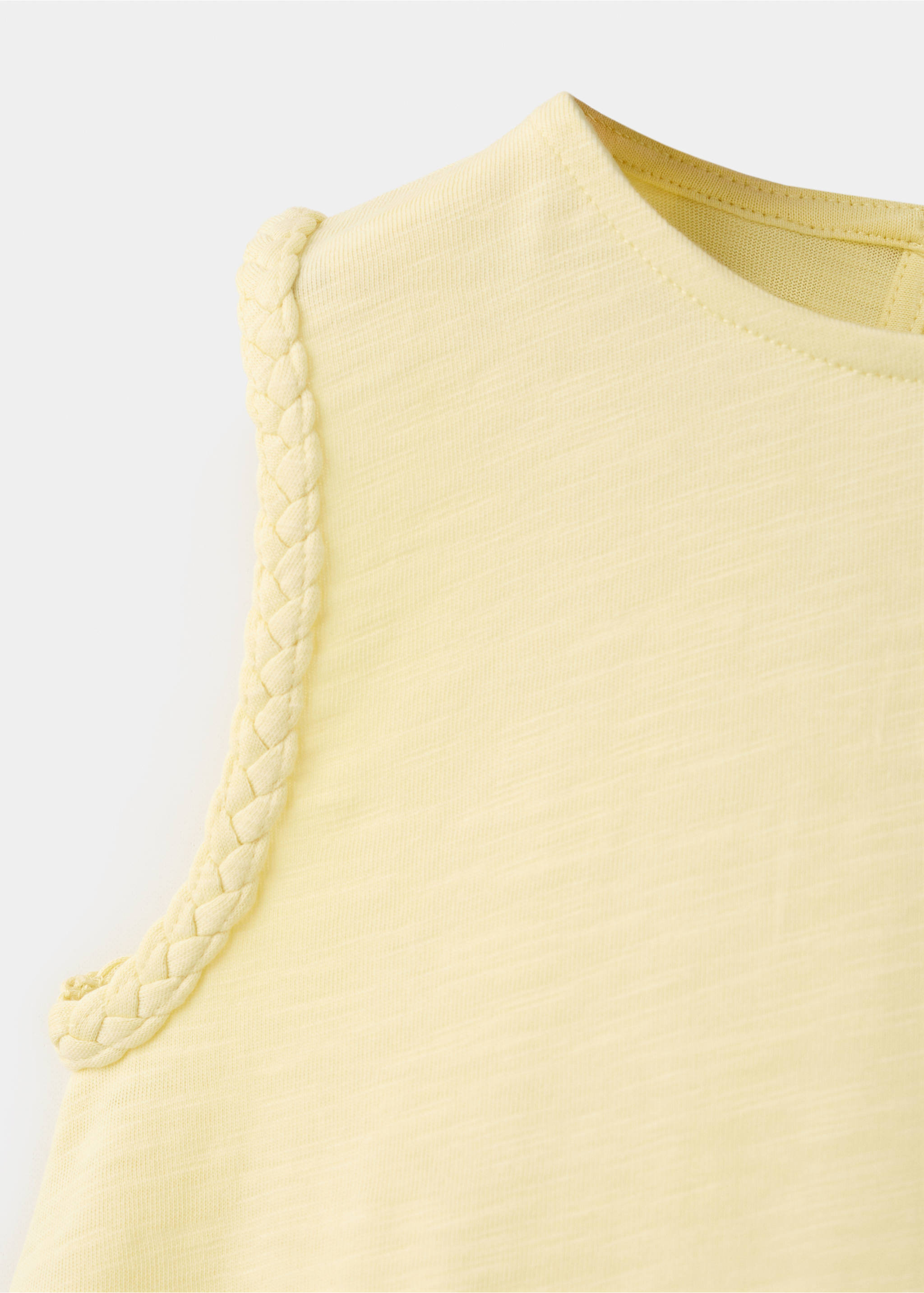 Vestido detalles trenzados - Detalle del artículo 8, Amarillo pastel. Ref: 27067923-00.