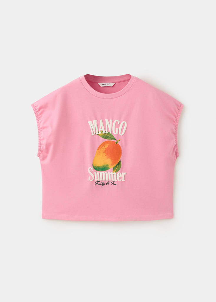 Printed cotton-blend t-shirt — Pink