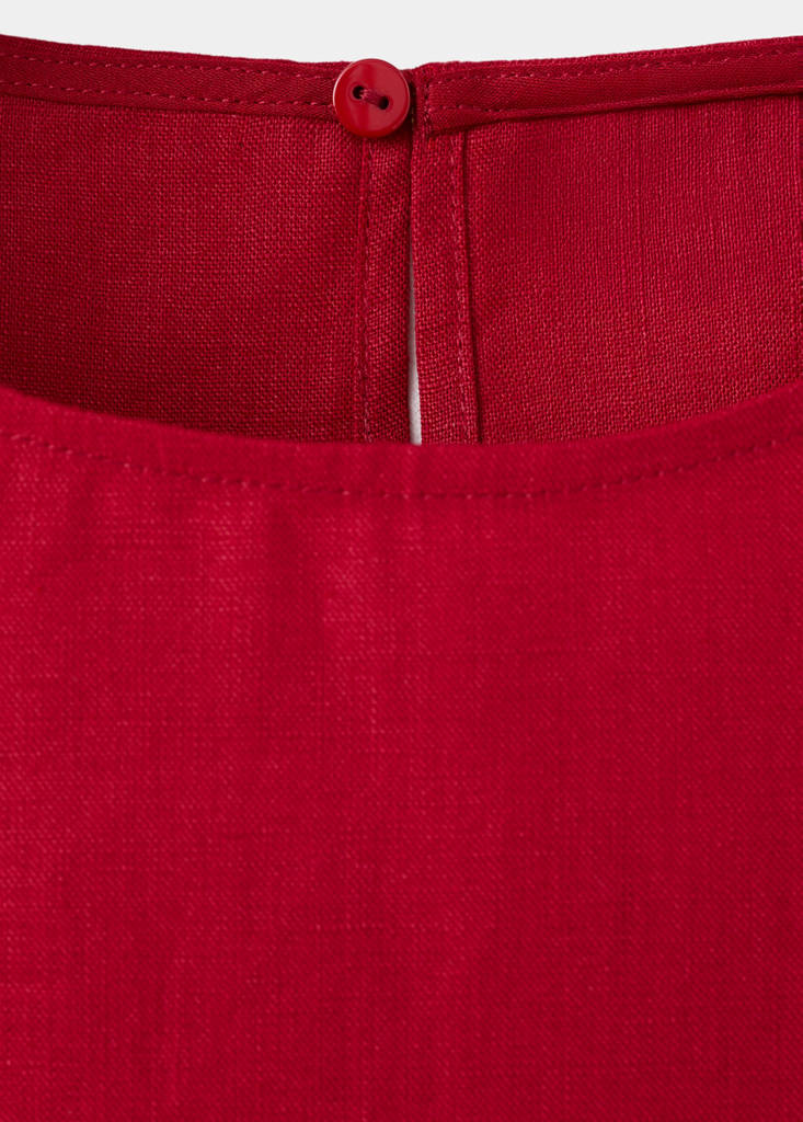 Linen top with ties — Red