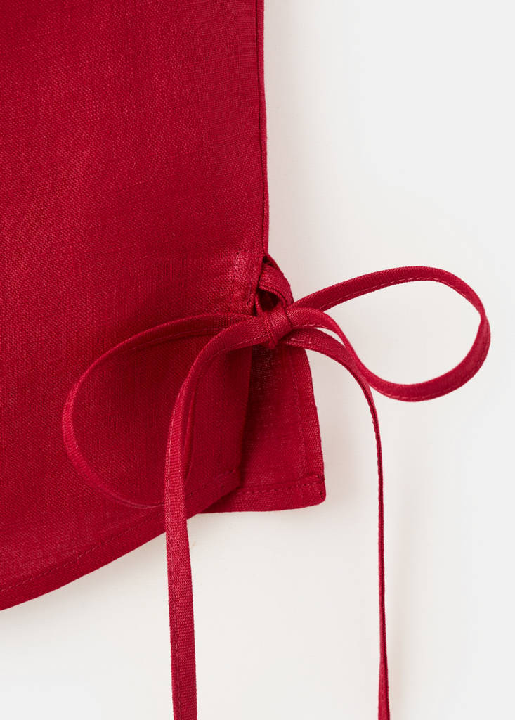 Linen top with ties — Red