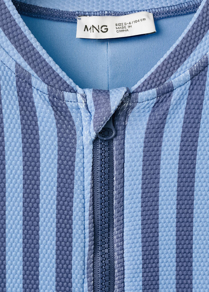 Striped swimsuit jumpsuit — Blue