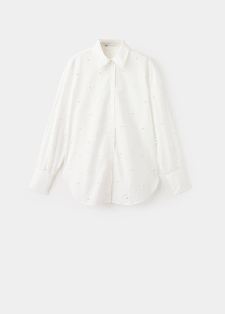 Lyocell pearl blouse — Off White