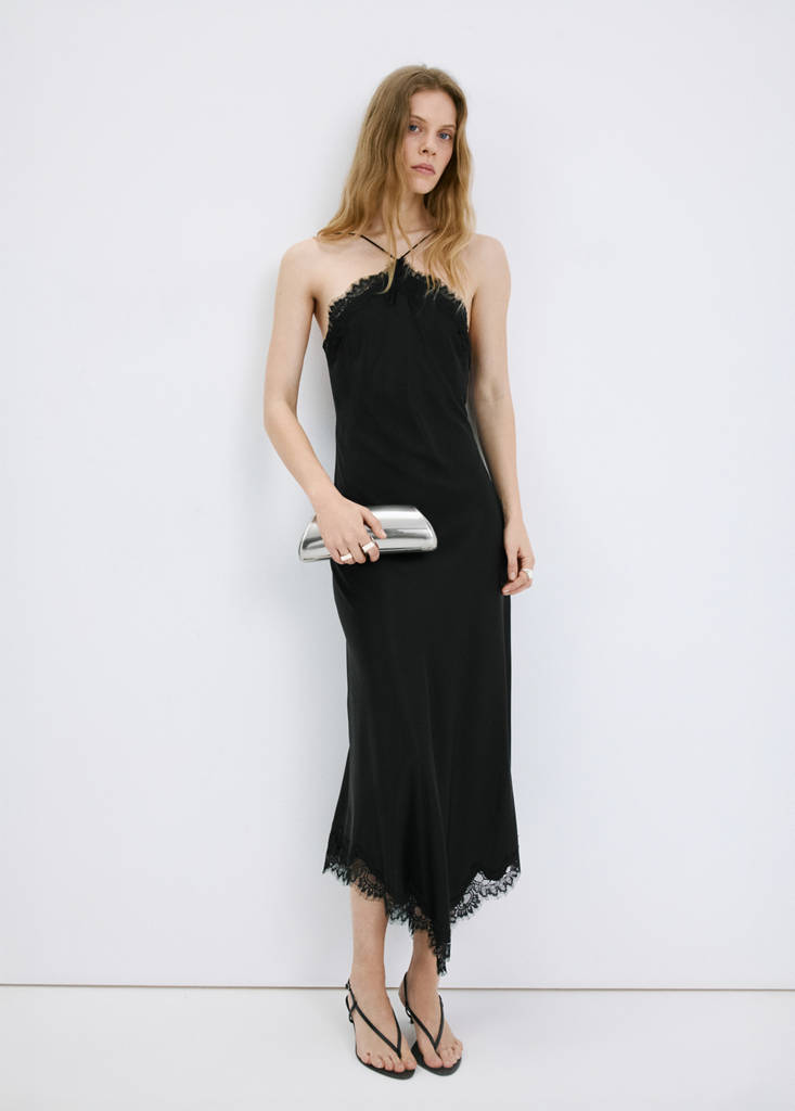 Satin camisole dress — Black