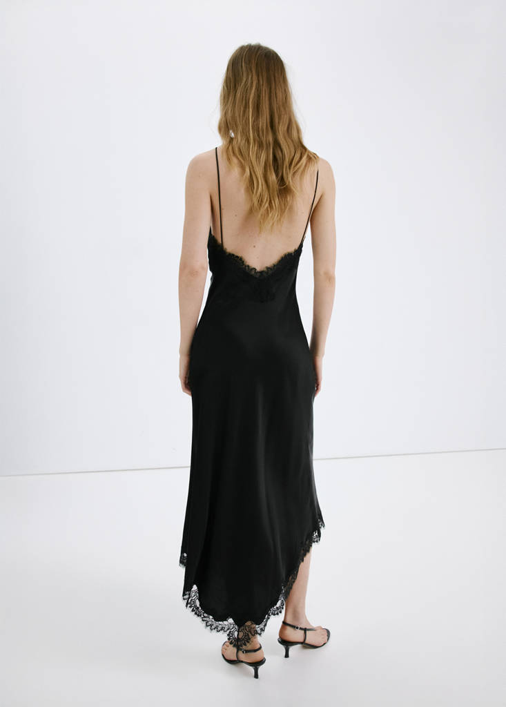 Satin camisole dress — Black