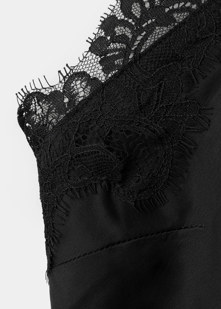 Satin camisole dress — Black