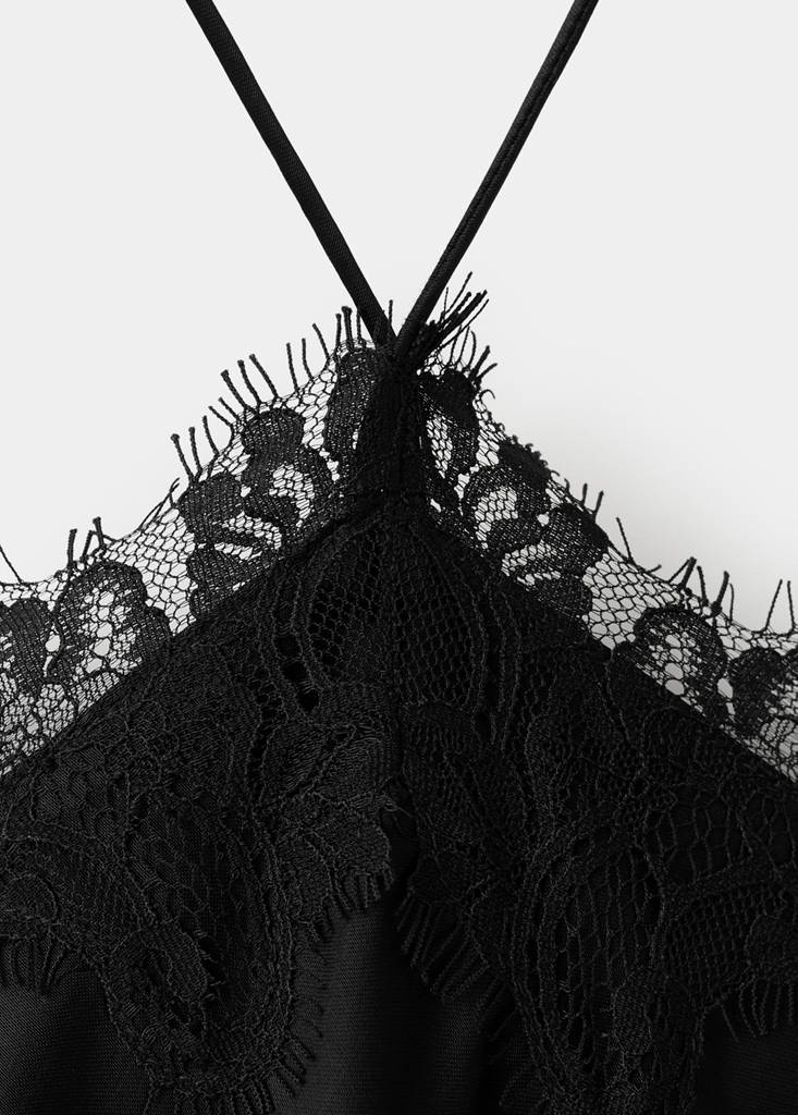 Satin camisole dress — Black