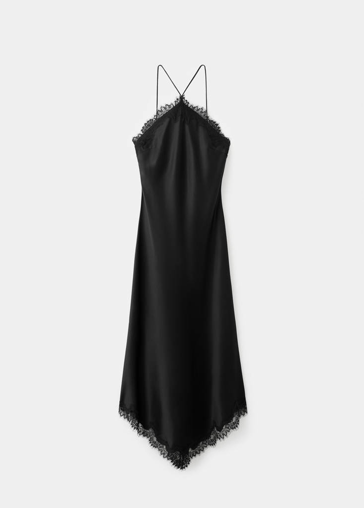 Satin camisole dress — Black