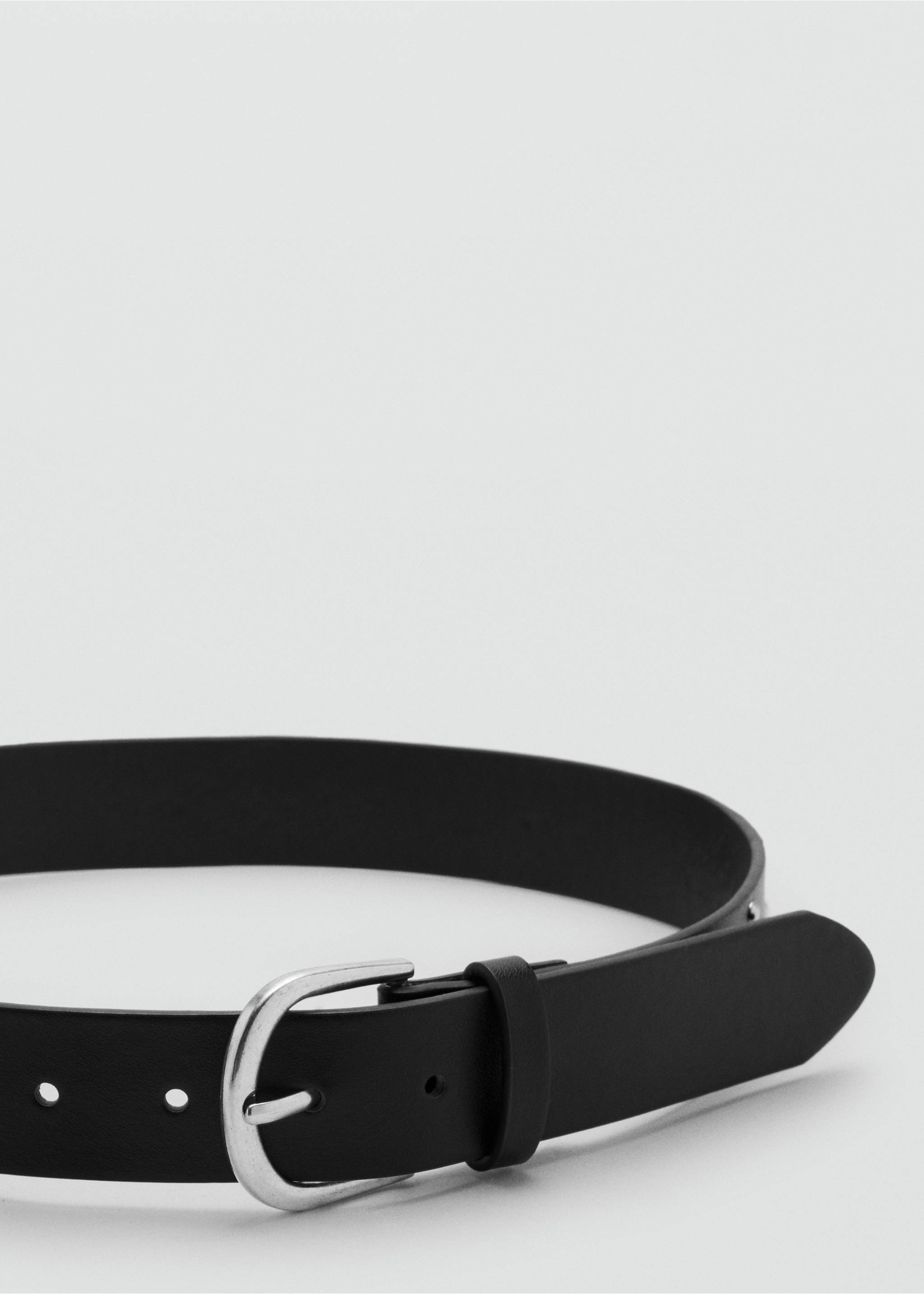 Buckled studded belt - Medium plane, Black. Ref: 27067935-00.