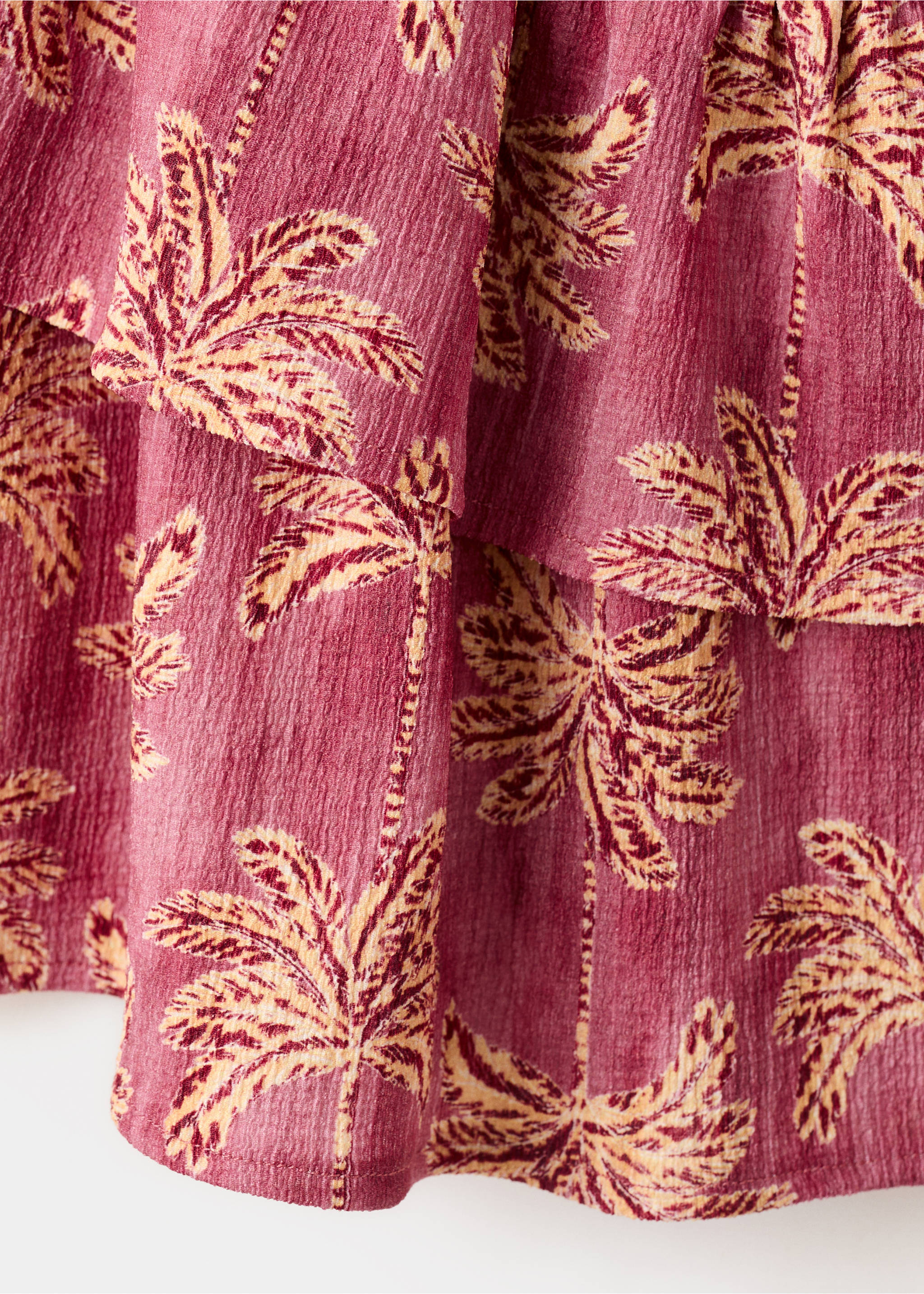 Printed skirt with ruffles - Details of the article 0, Pink. Ref: 27067937-00.