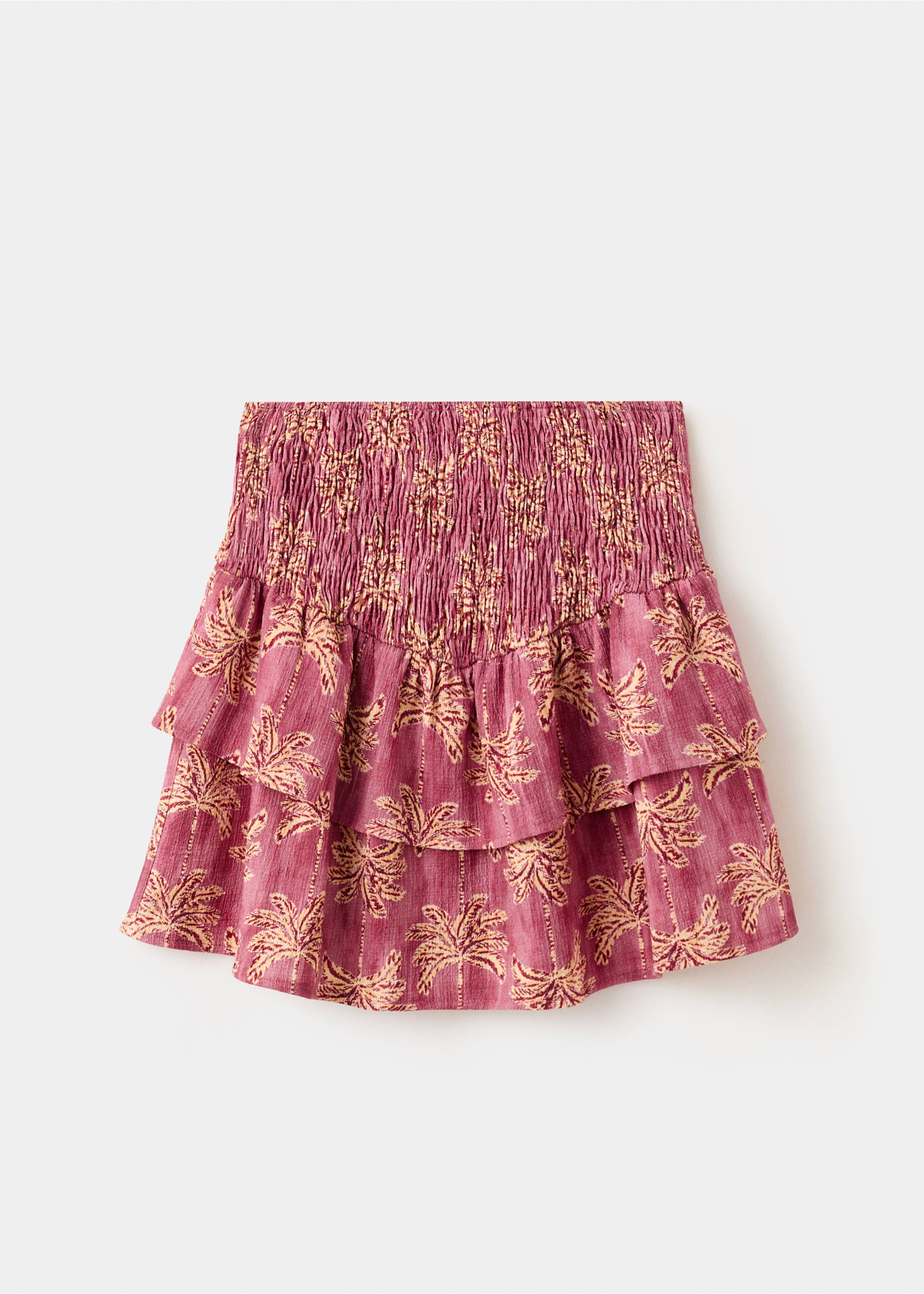 Falda estampada volantes - Artículo sin modelo, Rosa. Ref: 27067937-00.