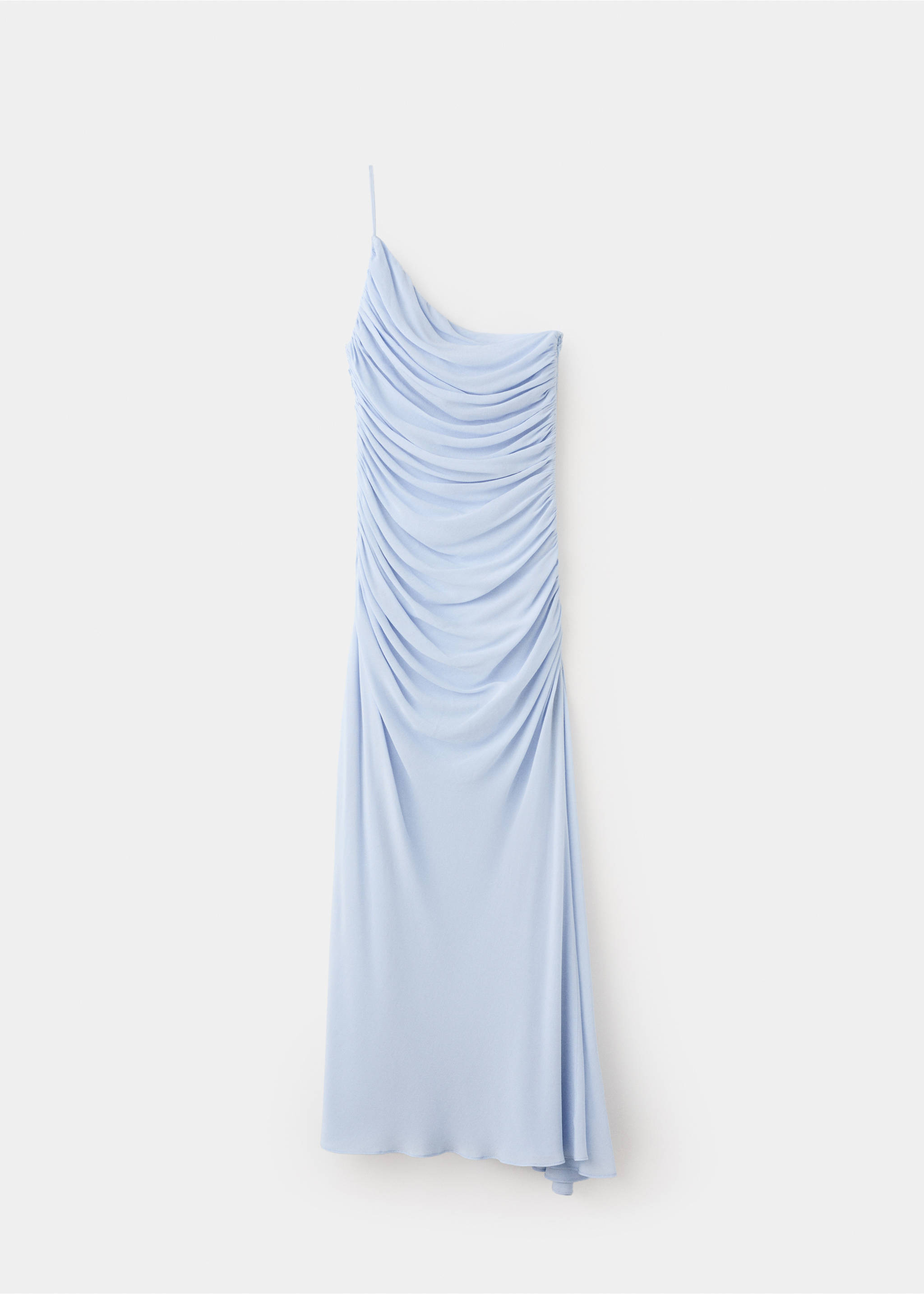 Robe asymétrique froncée - Article sans modèle, Bleu ciel. Ref: 27067940-00.