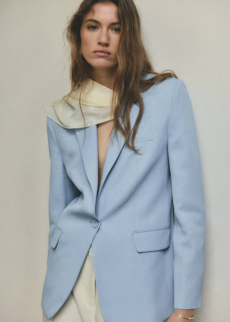 Straight-fit suit blazer — Sky Blue