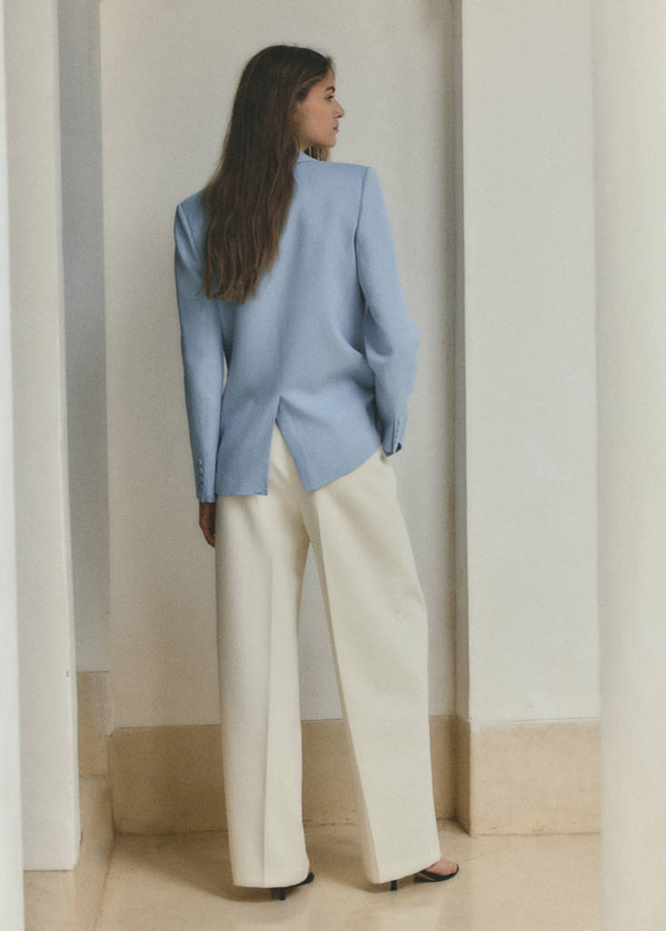Straight-fit suit blazer — Sky Blue