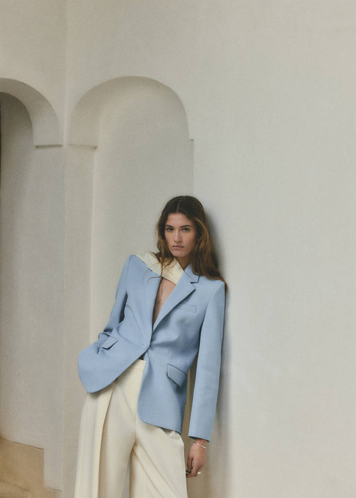 Straight-fit suit blazer — Sky Blue