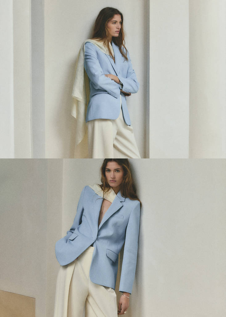 Straight-fit suit blazer — Sky Blue