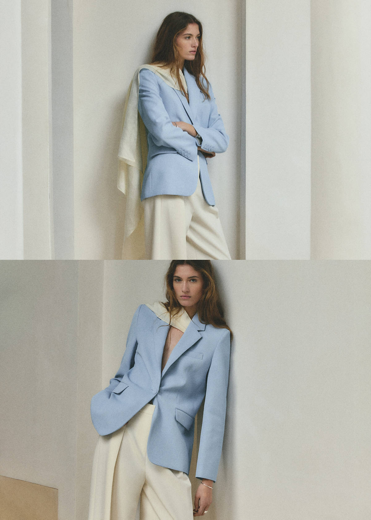 Straight-fit suit blazer — Sky Blue