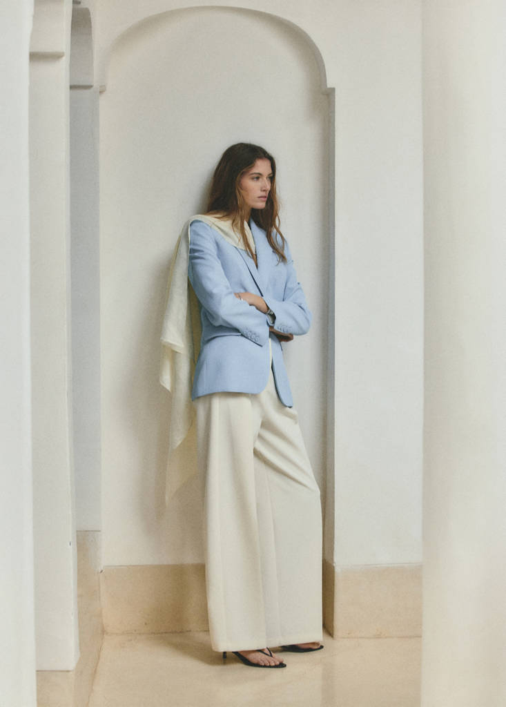 Straight-fit suit blazer — Sky Blue
