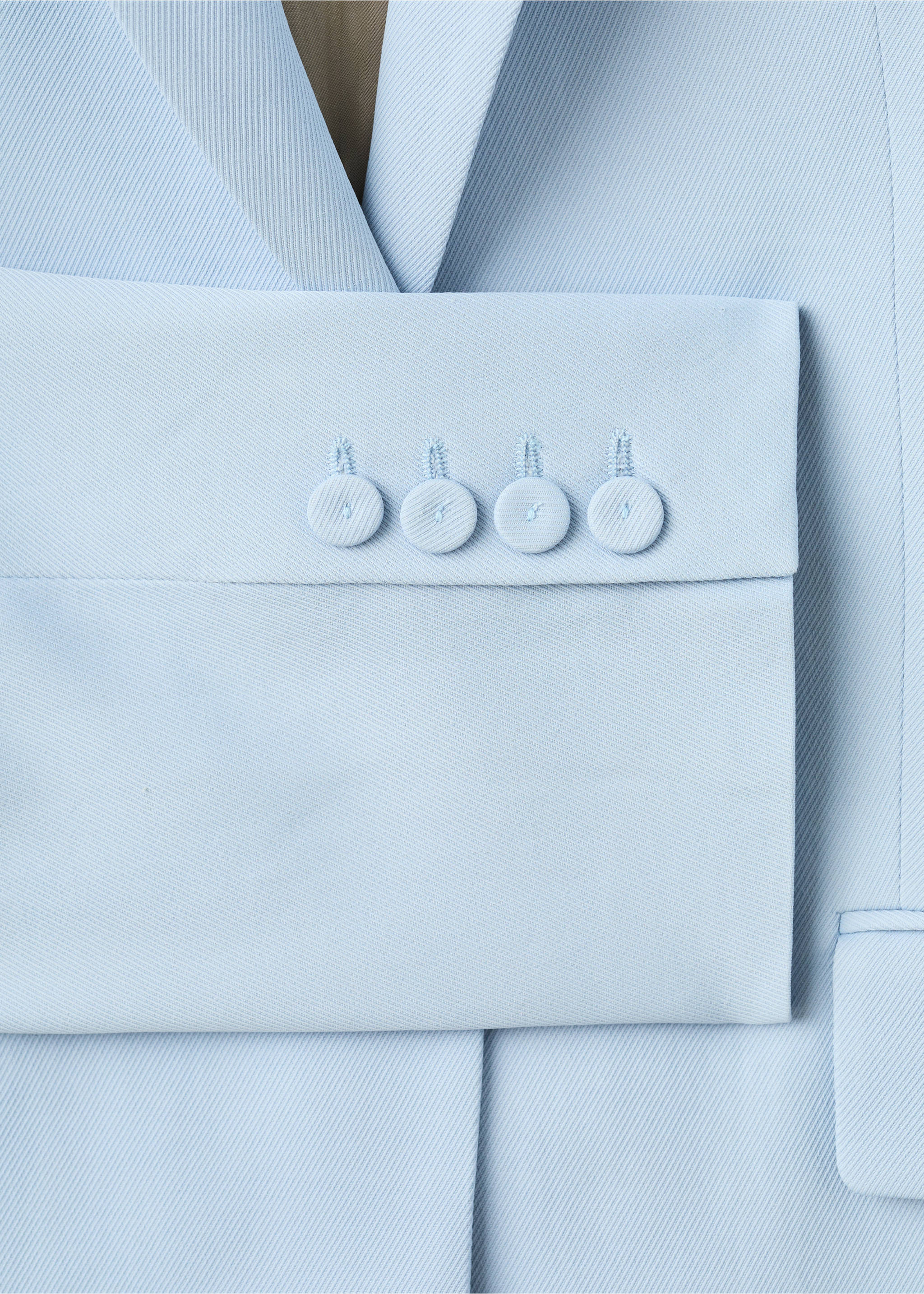 Straight-fit suit blazer - Details of the article 0, Sky Blue. Ref: 27067941-00.