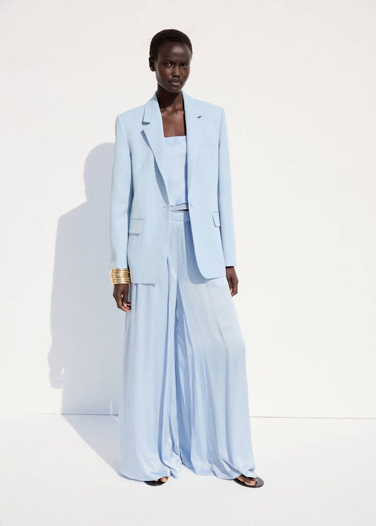 Straight-fit suit blazer — Sky Blue