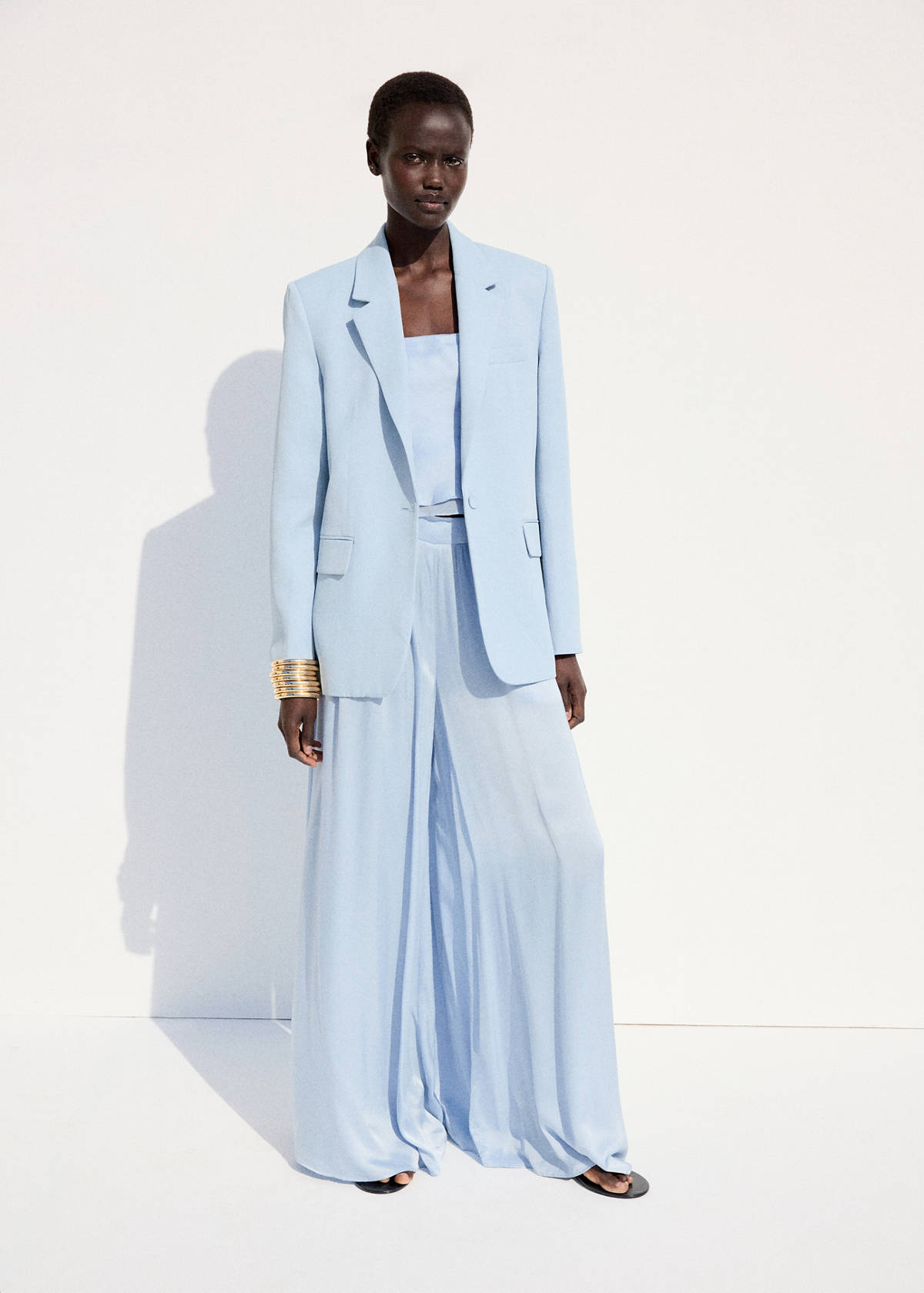 Straight-fit suit blazer — Sky Blue
