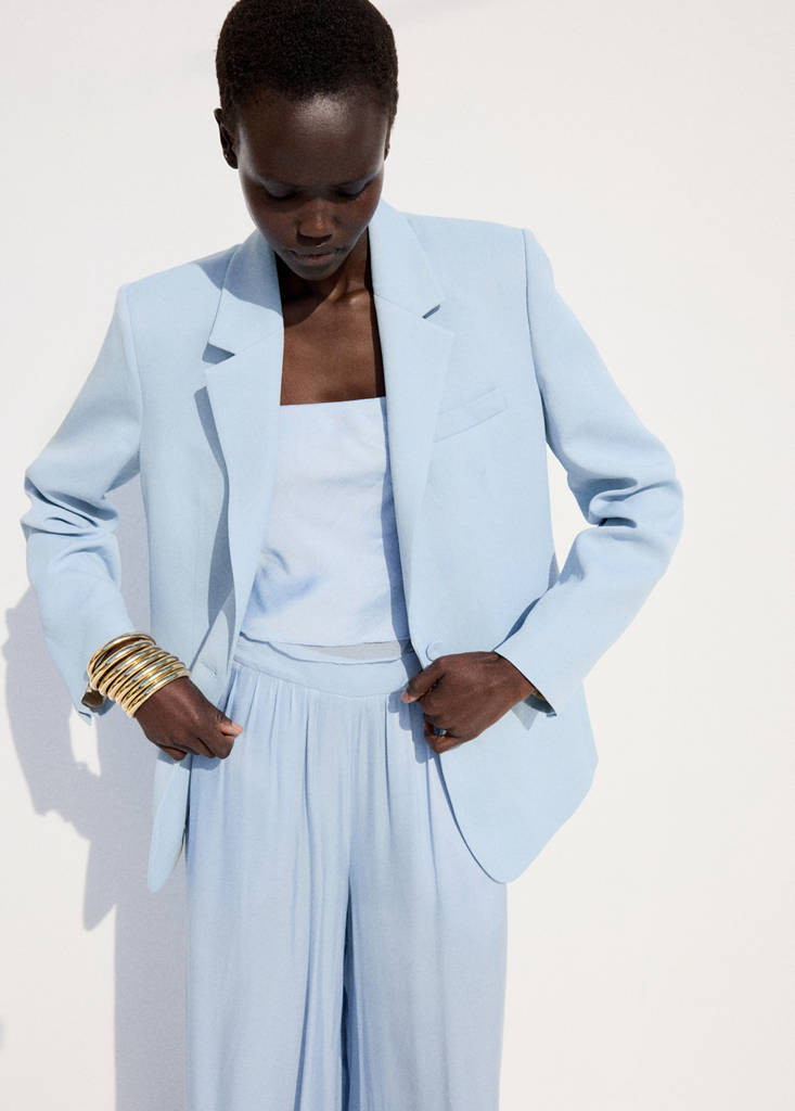 Straight-fit suit blazer — Sky Blue