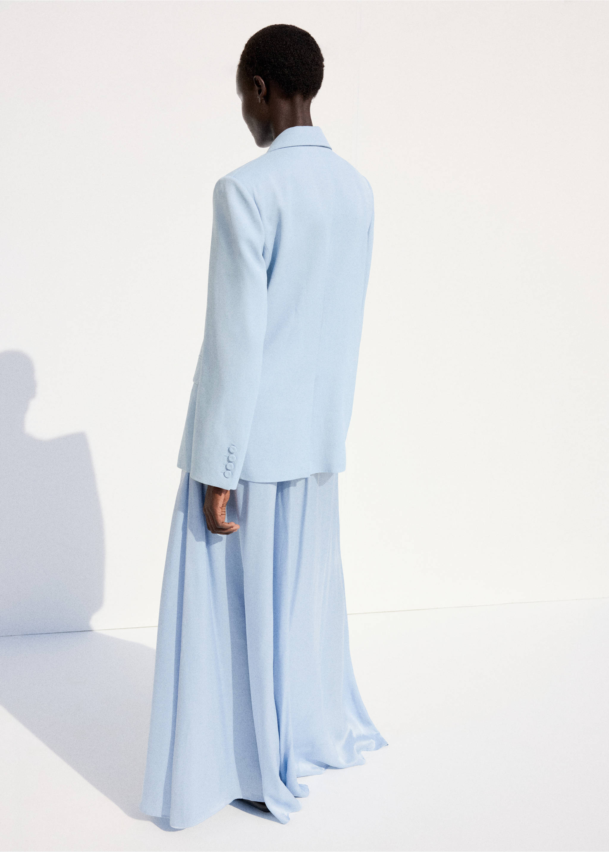 Straight-fit suit blazer - Reverse of the article, Sky Blue. Ref: 27067941-01.