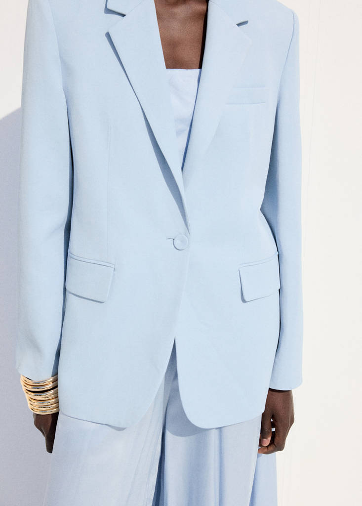 Straight-fit suit blazer — Sky Blue