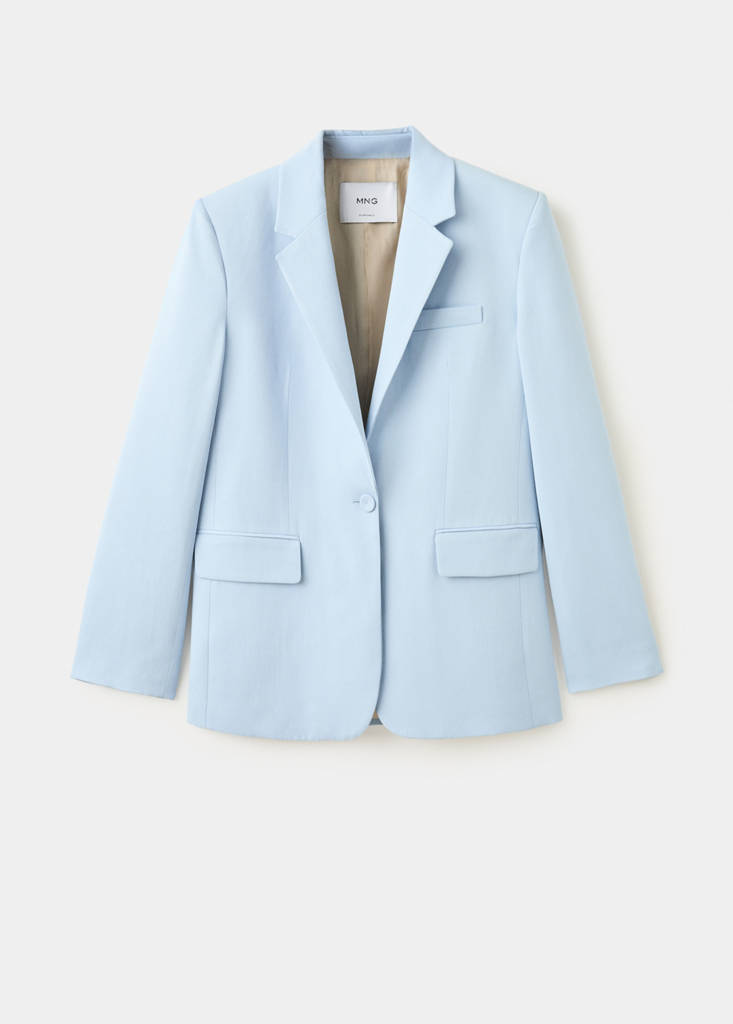 Straight-fit suit blazer — Sky Blue